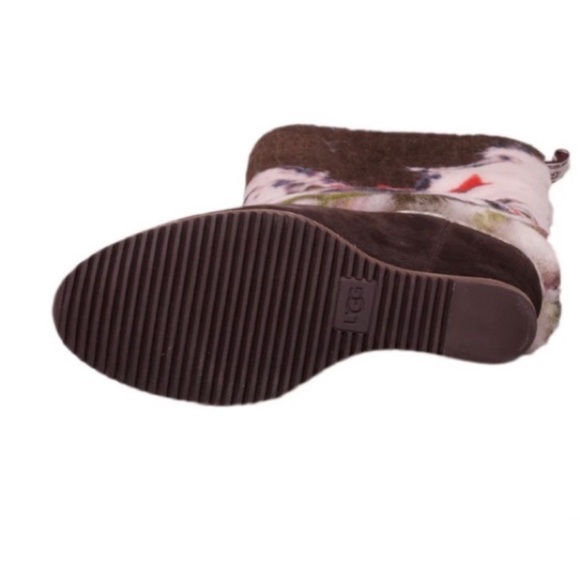 UGG Claire Tabouret watercolor shearling knee high wedge boot.  RARE - Picture 4 of 6